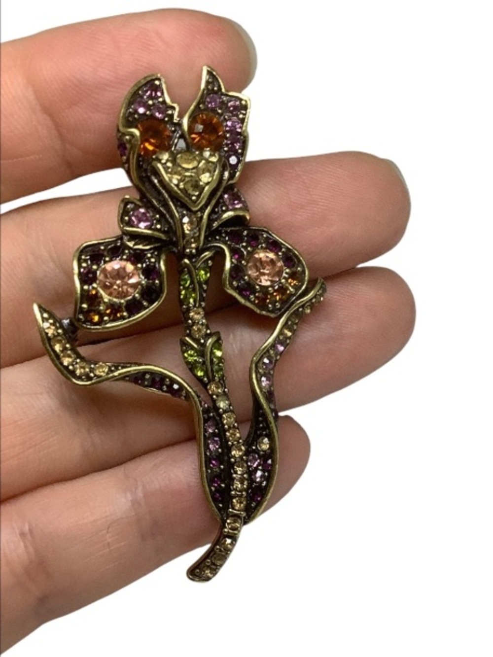 Heidi Daus Swarovski crystal Iris Brooch